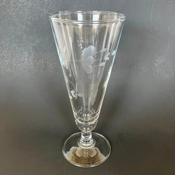 Princess House Heritage Stemmed Pilsner Beer Handblown Crystal Cut Glass Bar - Picture 1 of 8